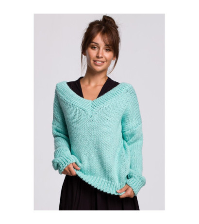 BK046 V-neck sweater - mint