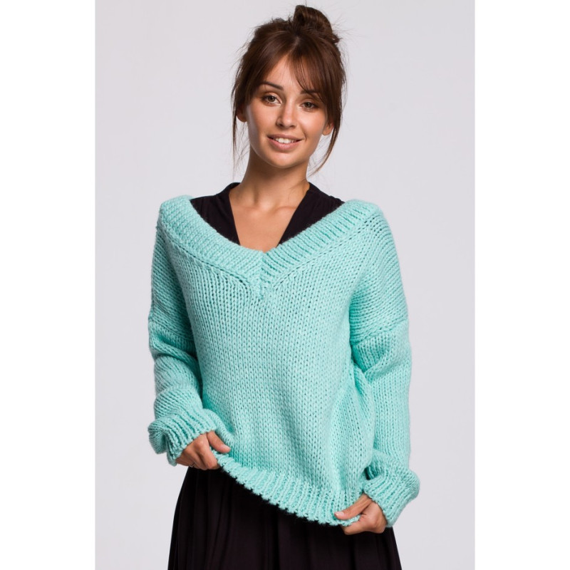 BK046 V-neck sweater - mint