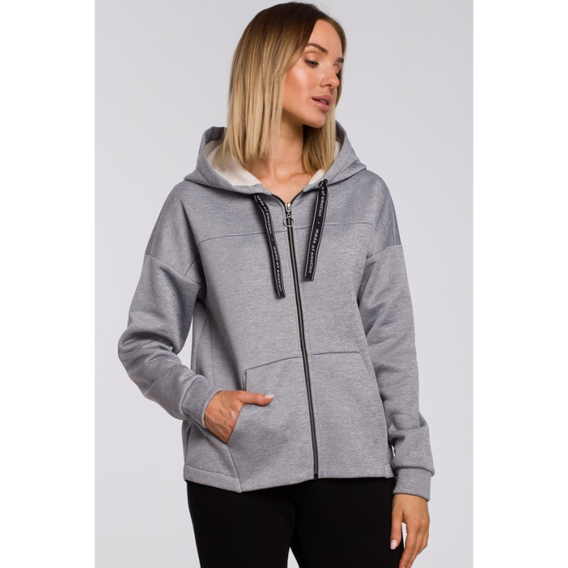 M550 Zippered hooded sweatshirt - steel