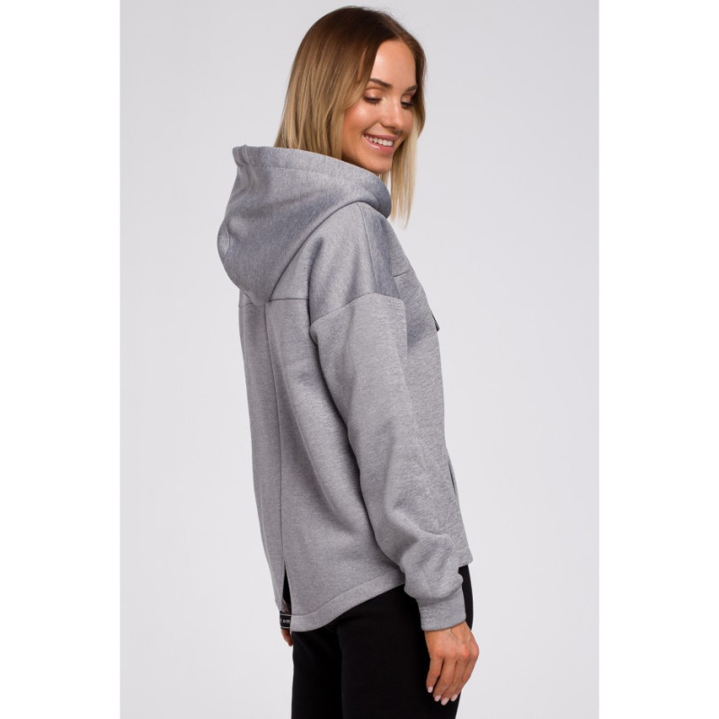 M550 Zippered hooded sweatshirt - steel