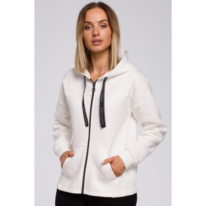 M550 Zippered hooded sweatshirt - ecru