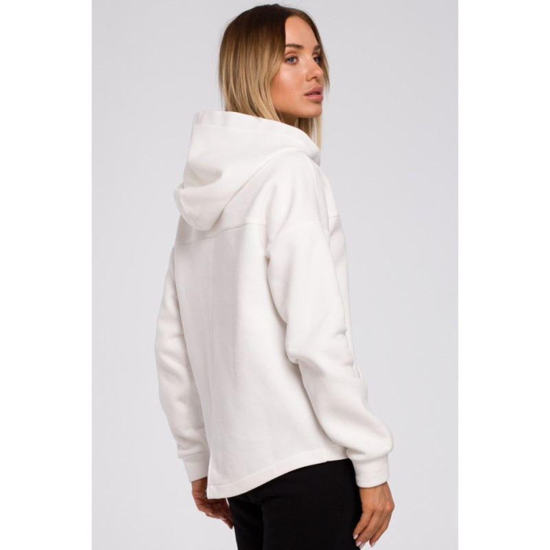 M550 Zippered hooded sweatshirt - ecru