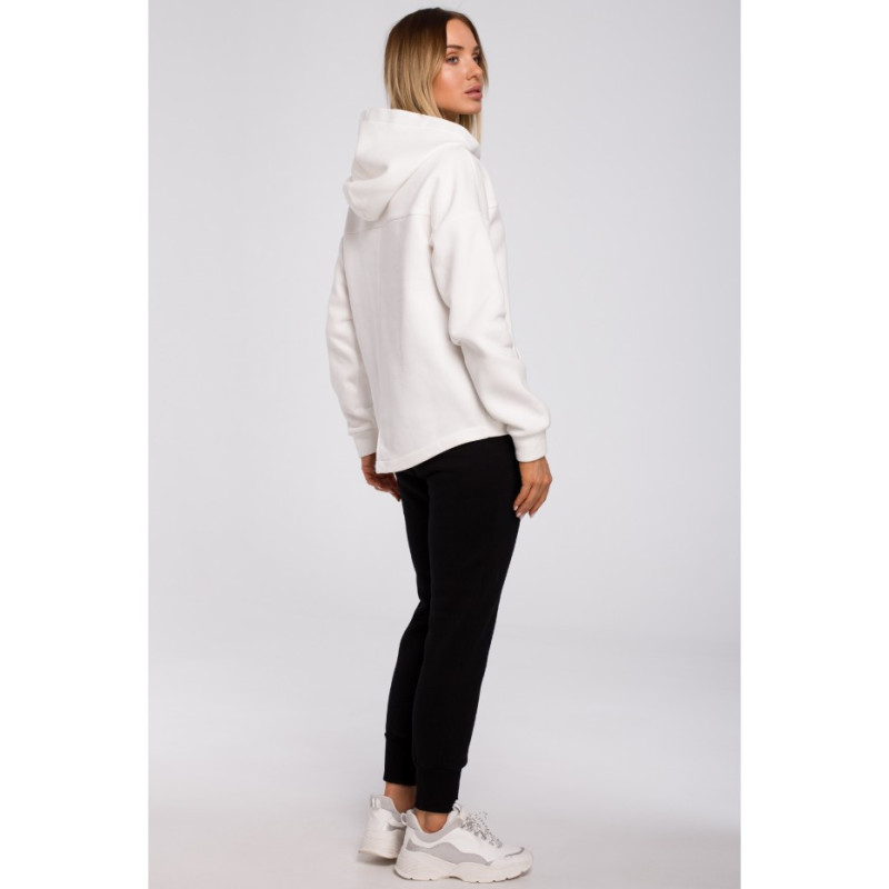 M550 Zippered hooded sweatshirt - ecru