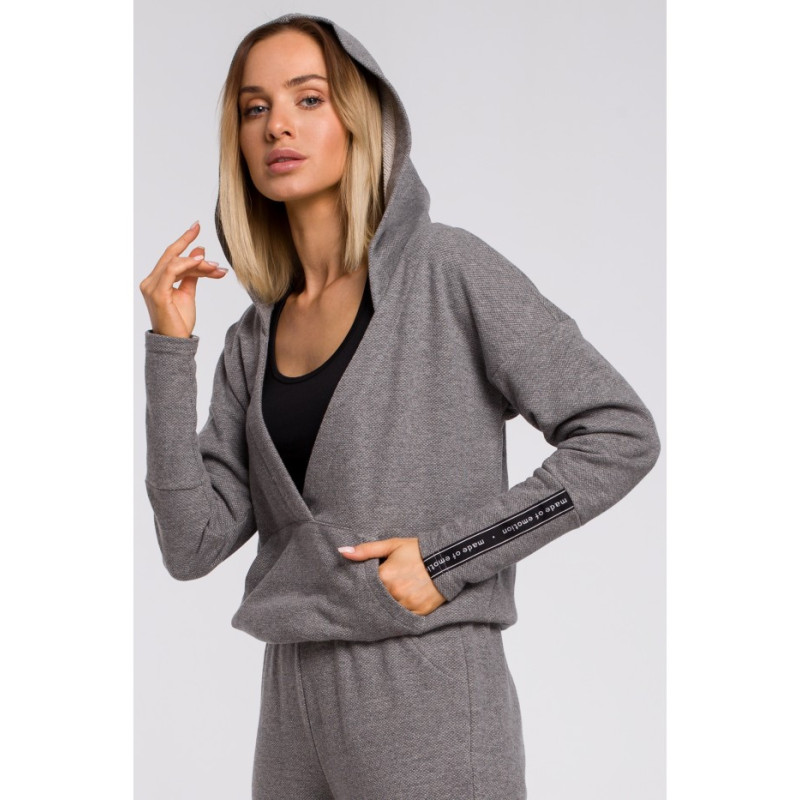 M552 Sweatshirt with kangaroo pocket and hood - grey