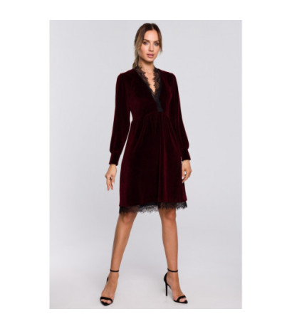 M563 Velour Dress with Deep...