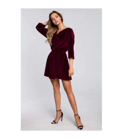 M564 Velour Flared Dress...