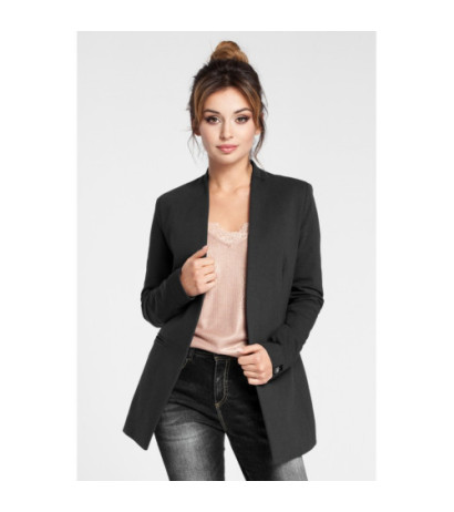 B030 Knitted unbuttoned jacket - graphite