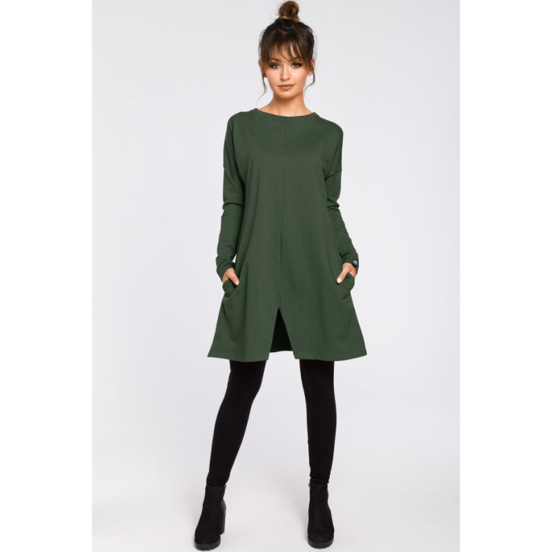 B042 Tunic with cutout bottom - military green