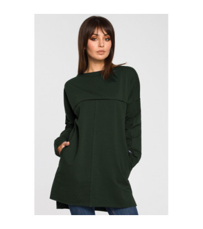 B059 Oversize tunic with stitching - military green