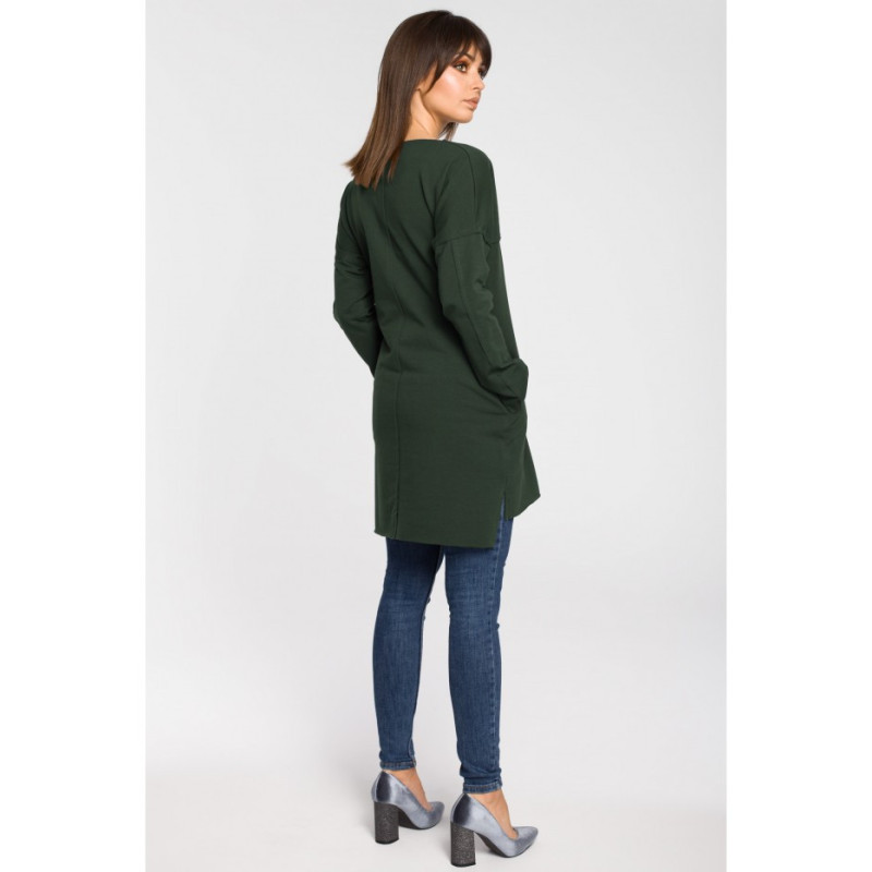 B059 Oversize tunic with stitching - military green