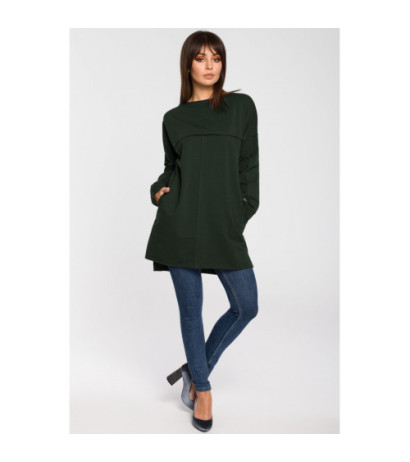 B059 Oversize tunic with stitching - military green