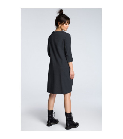 B070 Sweatshirt dress with neck tie - graphite