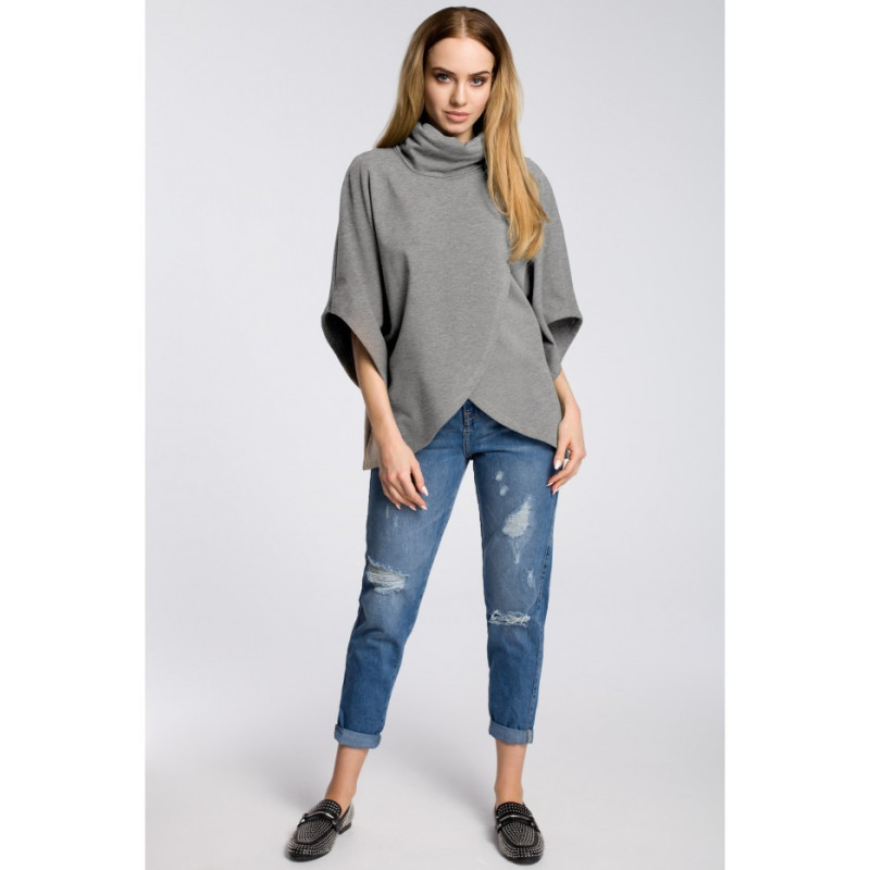 M372 Overlap sweatshirt with wide sleeves - gray