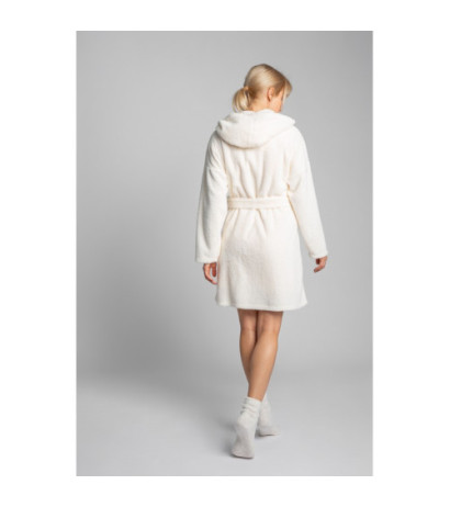 LA001 Plush hooded bathrobe - ecru