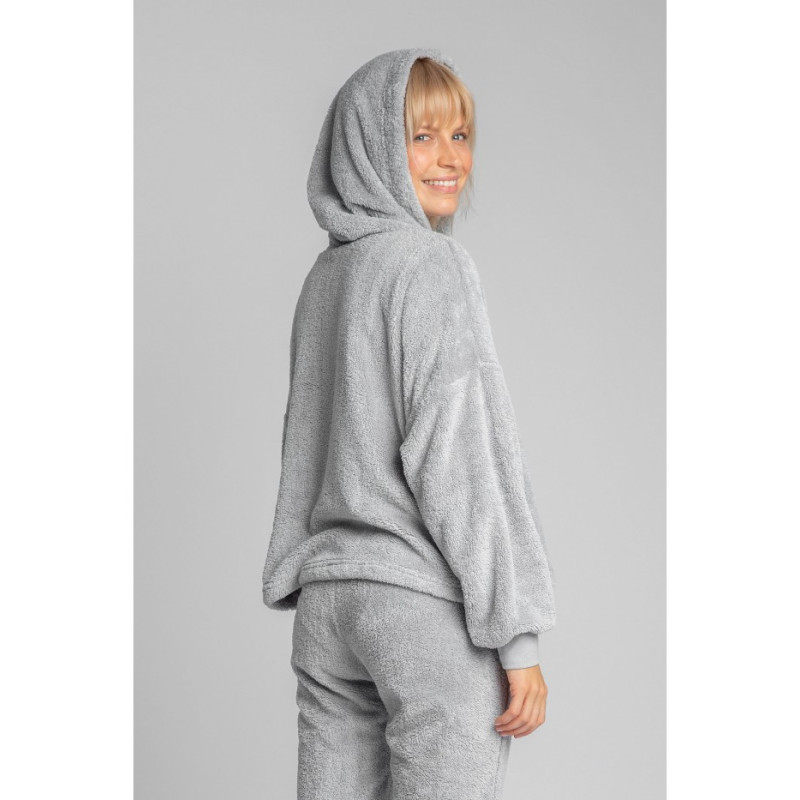 LA003 Plush hooded sweatshirt - ashen