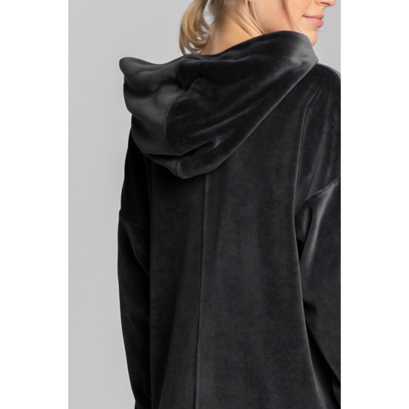 LA010 Velour dress with hood - graphite