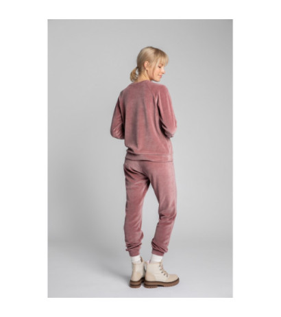 LA011 Velour sweatshirt with reglan sleeves - dirty pink