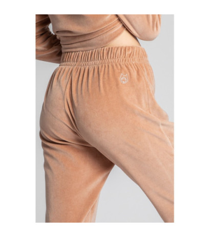 LA012 Velour joggers pants - beige