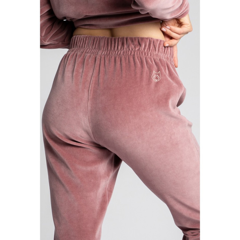 LA012 Velour joggers pants - dirty pink