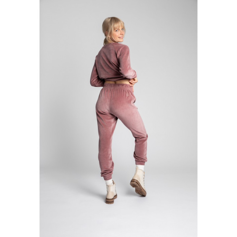 LA012 Velour joggers pants - dirty pink