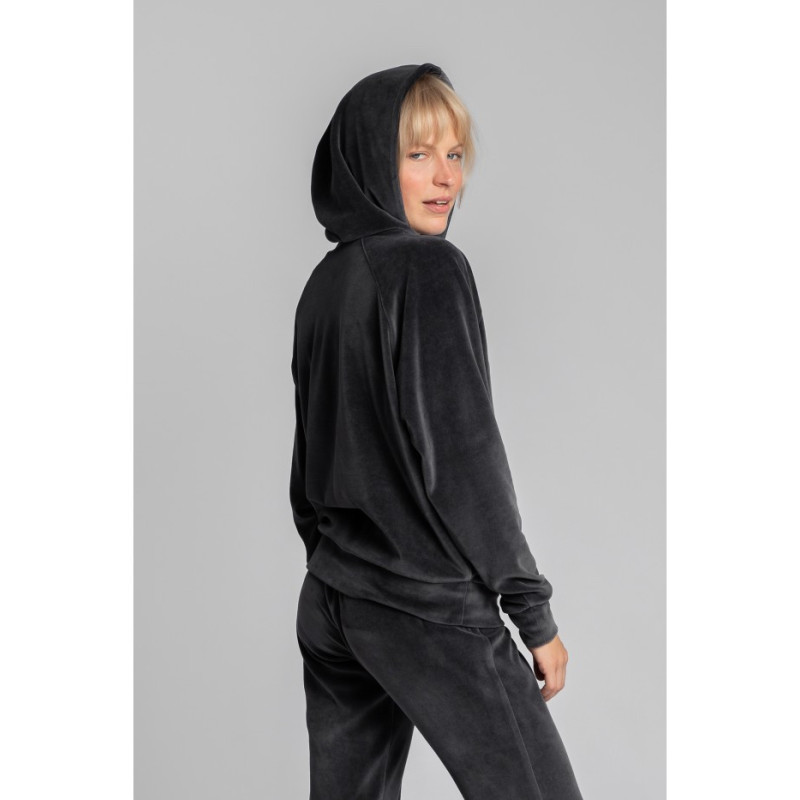 LA013 Velour sweatshirt with bat sleeves - graphite