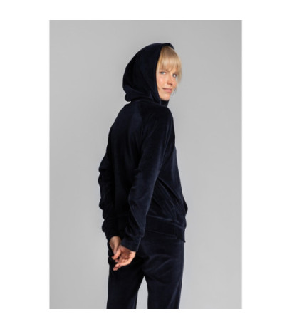 LA013 Velour sweatshirt with bat sleeves - navy blue