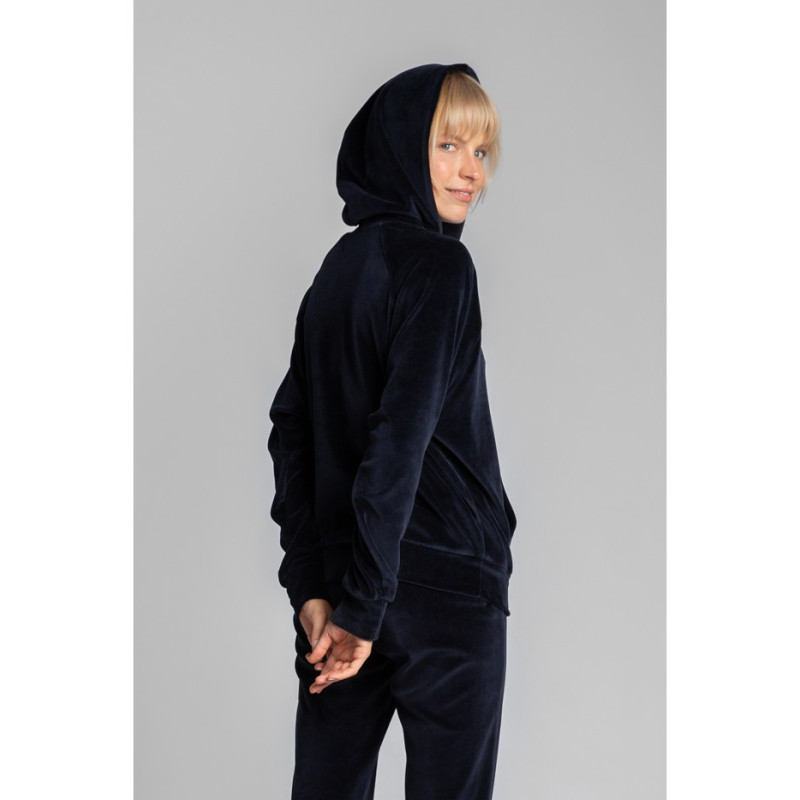 LA013 Velour sweatshirt with bat sleeves - navy blue