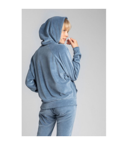 LA013 Velour sweatshirt with bat sleeves - blue