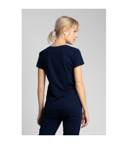 LA014 T-shirt for sleeping with a v-neck - navy blue