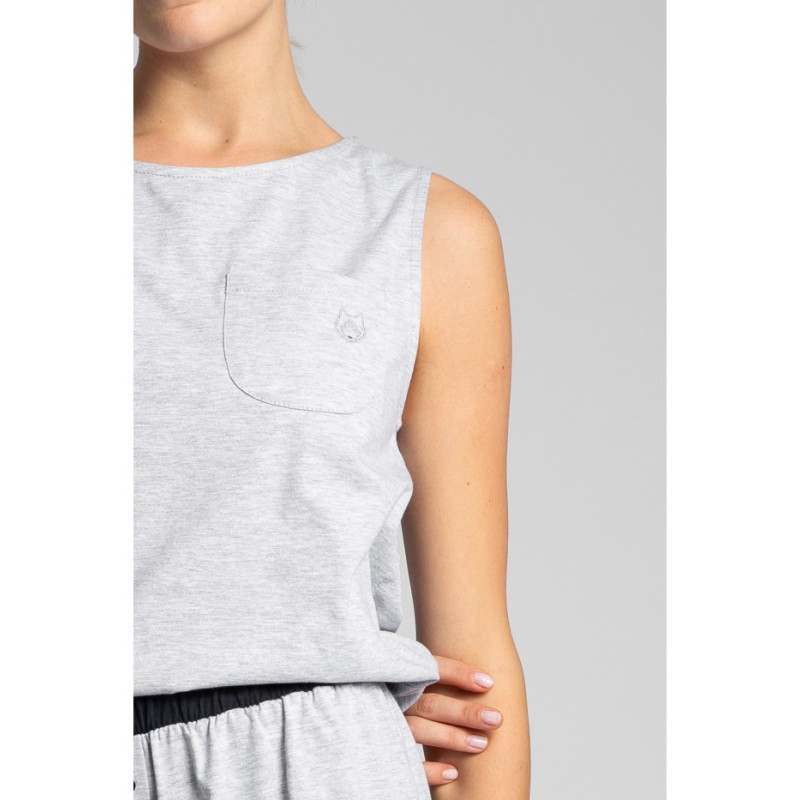 LA015 Sleeveless cotton sleep top - ashen