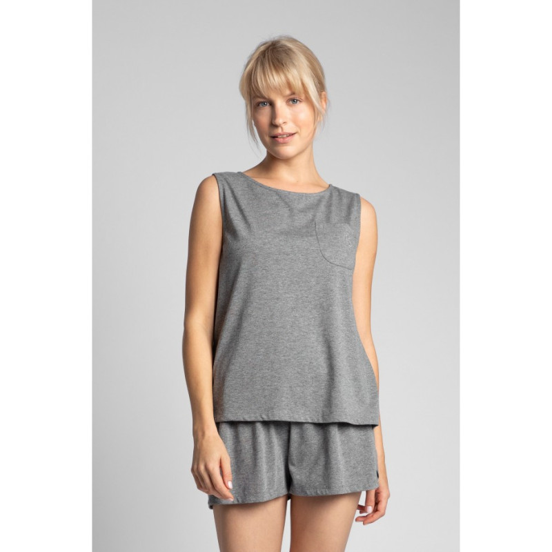 LA015 Sleeveless cotton sleep top - gray