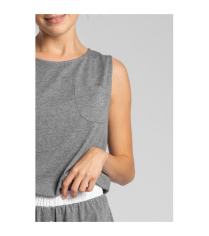 LA015 Sleeveless cotton sleep top - gray