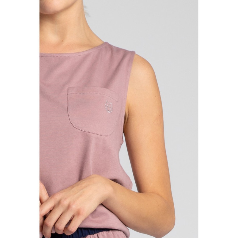 LA015 Sleeveless cotton sleep top - heather