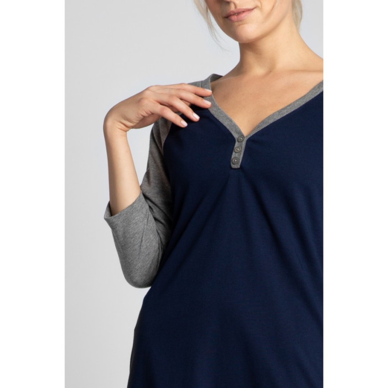 LA018 Cotton nightgown - navy blue