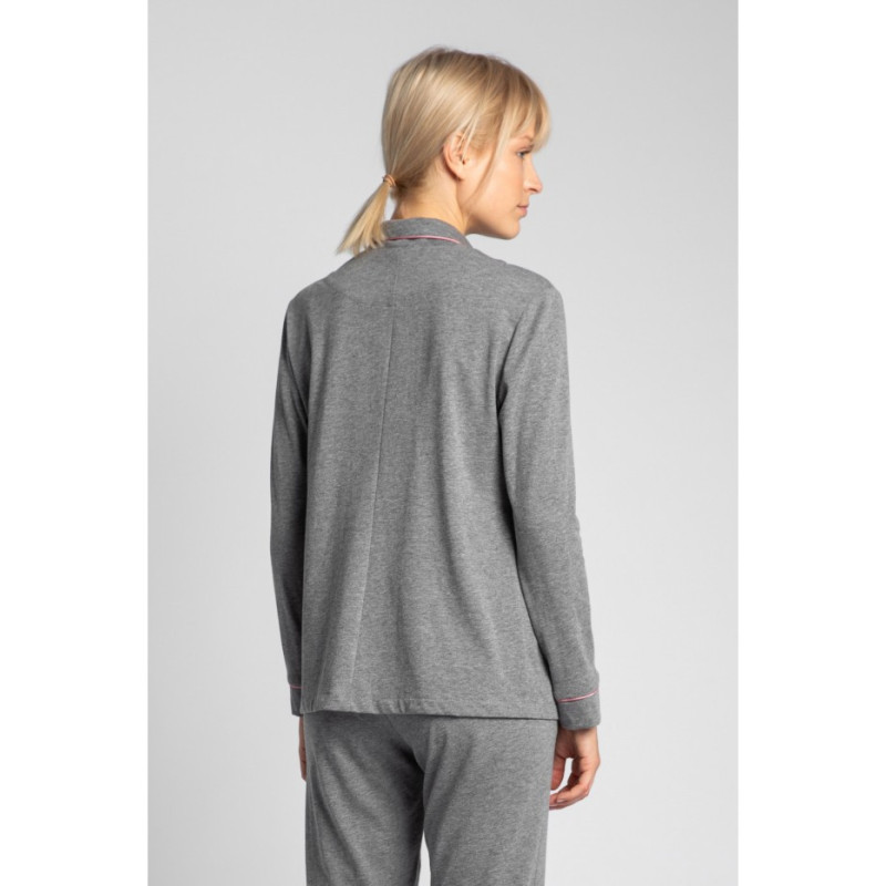 LA019 Cotton pajama shirt with collar - gray