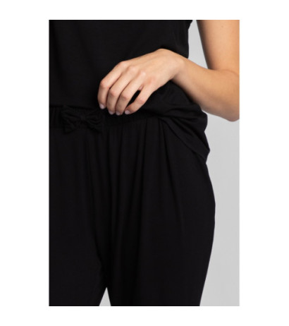 LA025 Sleeping pants with slim legs - black