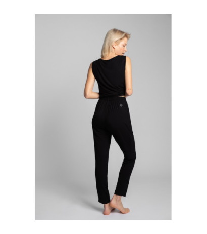 LA025 Sleeping pants with slim legs - black