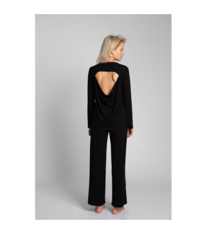 LA027 Sleeping blouse with back cutout - black