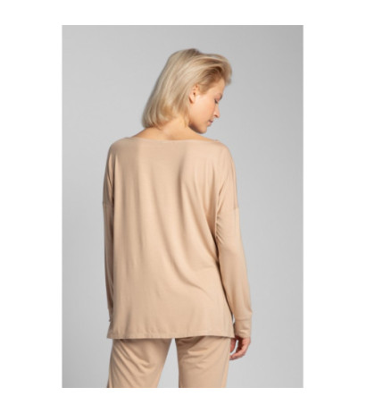 LA029 Viscose blouse with side slits - cappuccino