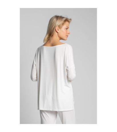 LA029 Viscose blouse with side slits - ecru