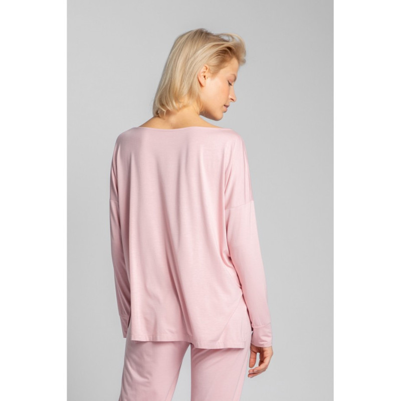 LA029 Viscose blouse with side slits - pink