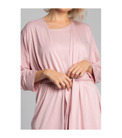 LA032 Viscose bathrobe with belt - pink