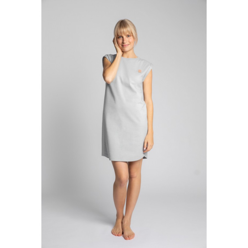 LA033 Sleeveless ribbed cotton dress - ashen