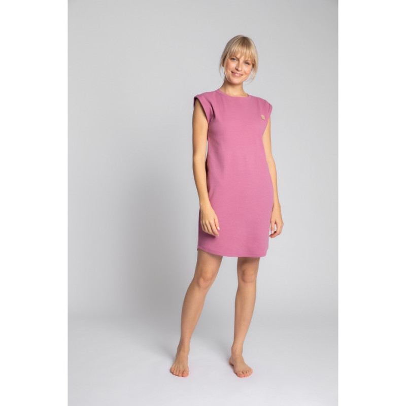 LA033 Sleeveless ribbed cotton dress - heather