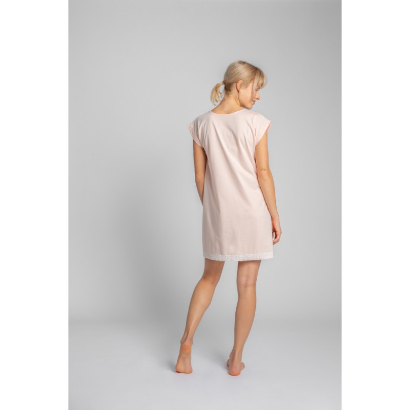 LA043 Nightgown with lace edge - peach