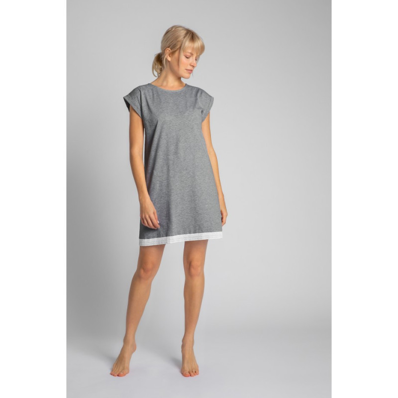 LA043 Nightgown with lace edge - gray