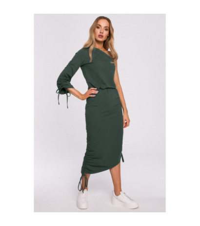 M580 One Shoulder Dress - military green