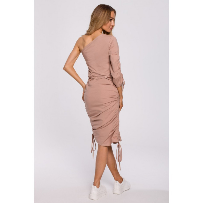 M580 One Shoulder Dress - mocha