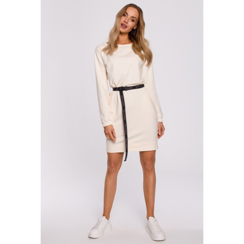 M590 Dress with Adjustable Belt - cream