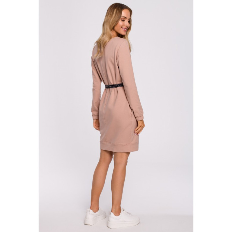 M590 Dress with Adjustable Belt - mocha